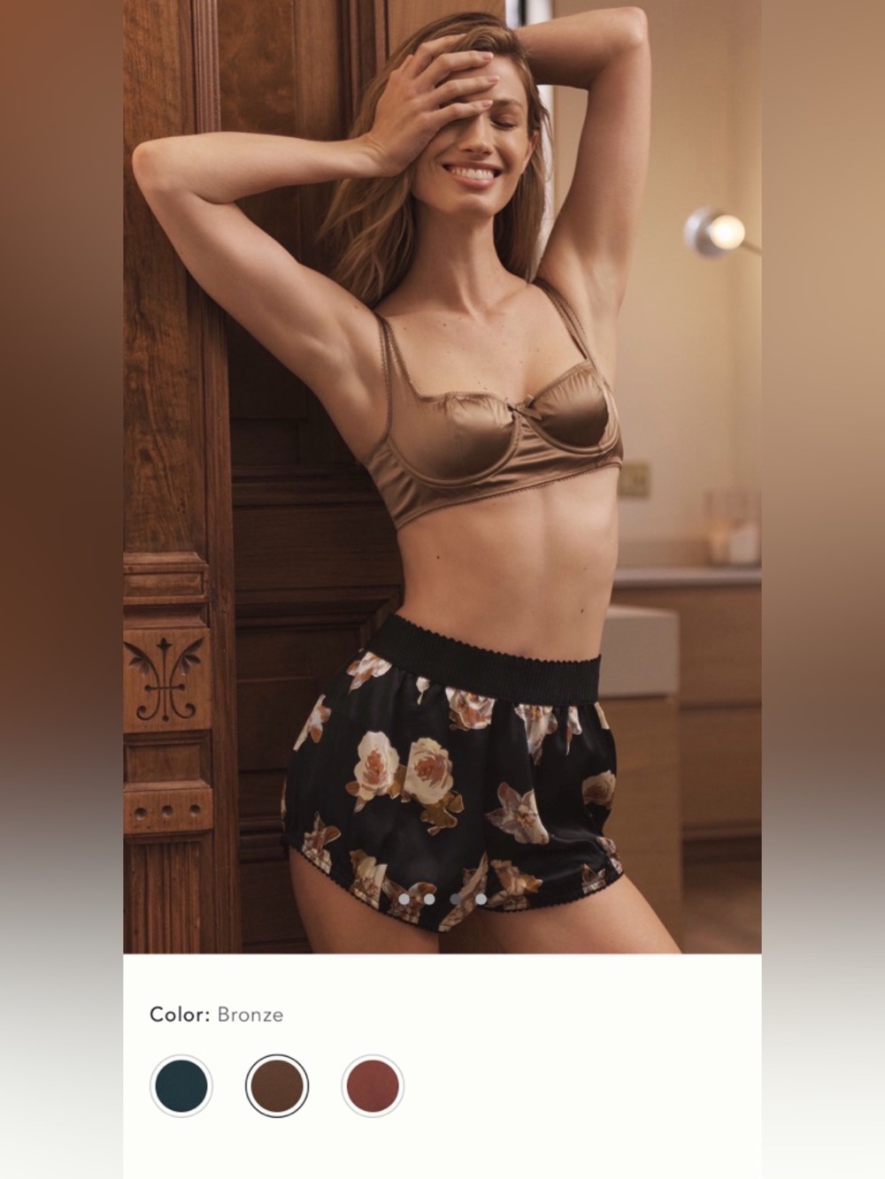 NWT new medium by anthropologie satin bra brown bronze underwire - Picture 8 of 16